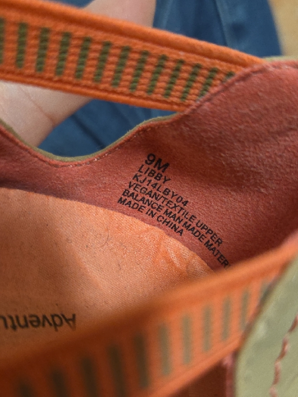 J-41 Tan Mary Jane Flats with Coral Insole and Black Toe Cap - Picture 9 of 9